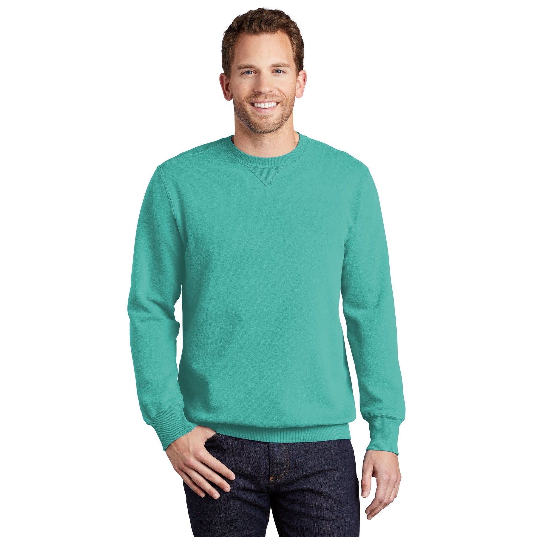 Port & Company-Port & Company® Beach Wash® Garment-Dyed Crewneck Sweatshirt PC098-MedTech-12